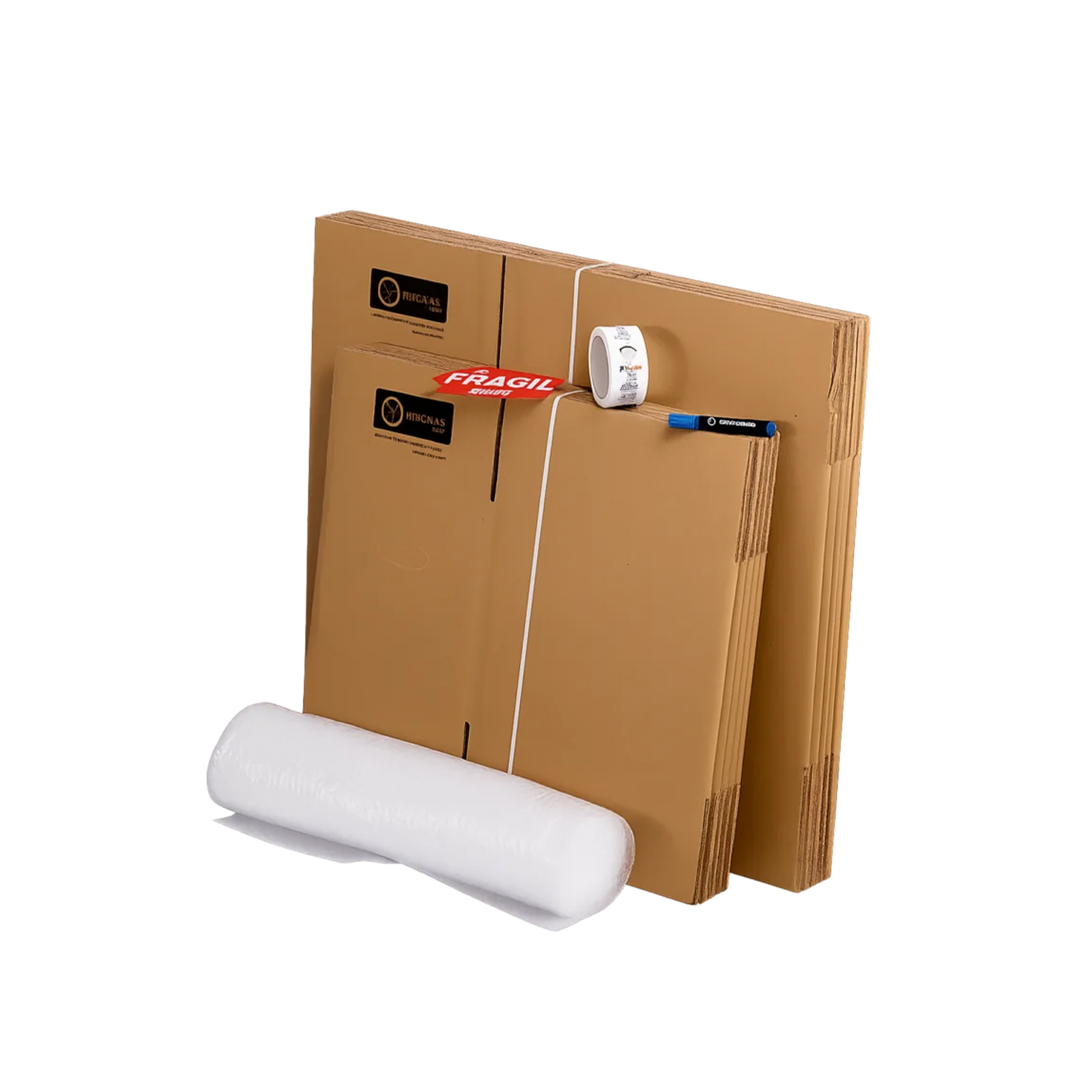 KIT MUDANZAS MEDIANO Paquete de mudanzas Basico | Cajas, Plástico de Burbujas y Material de Embalaje para 1 Habitación - Image 1